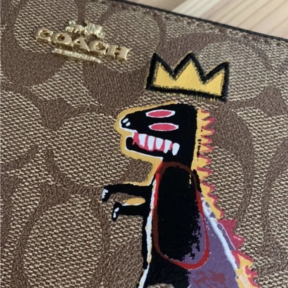 Coach X Jean Michel Basquiat Long Zip Around Wallet in Signature Canvas NWT - Picture 4 of 8